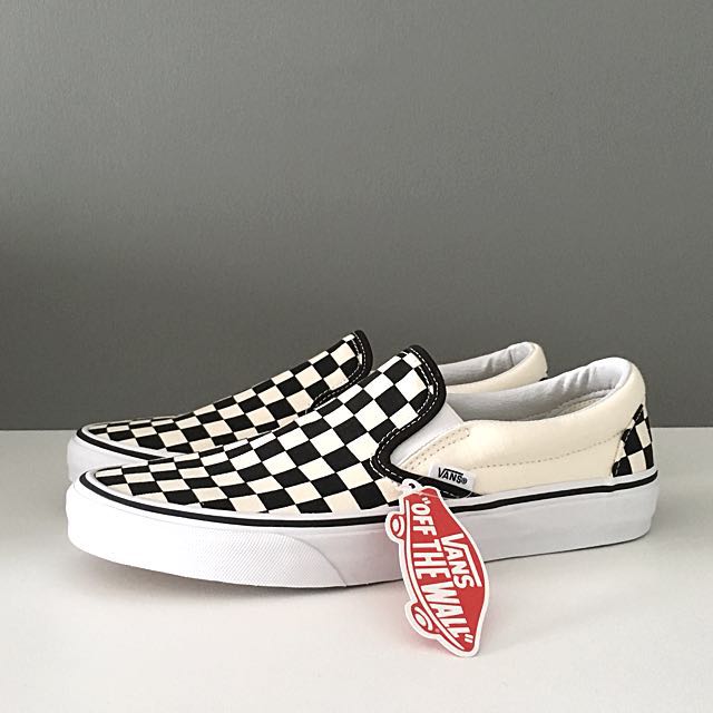 checkered and black vans