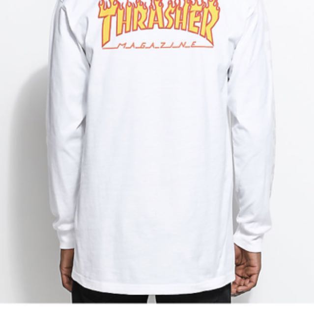 vans x thrasher checkered long sleeve t-shirt