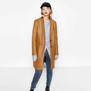 ZARA Camel Masculine Coat size xs