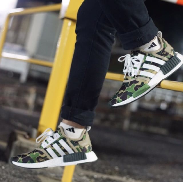 nmd bape green camo