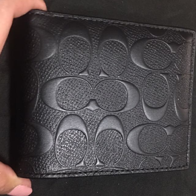 coach compact id wallet in signature leather