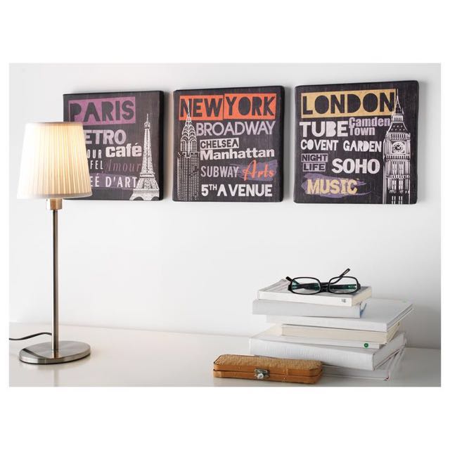 Brand New Sealed Ikea Wall Decor New York Paris London Furniture Home Decor On Carousell