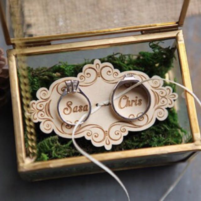 Customised Wedding Ring Glass Box, Design & Craft, Others on Carousell