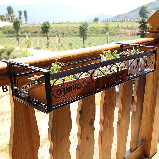 FR007 Flower Rack Balcony Corridor Railing Parapet Hanging Plant Holder