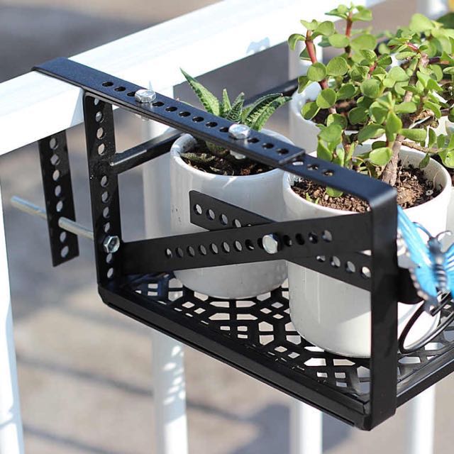 FR007 Flower Rack Balcony Corridor Railing Parapet Hanging Plant Holder ...