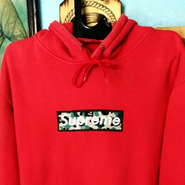 Bape x supreme box logo hoodie discount