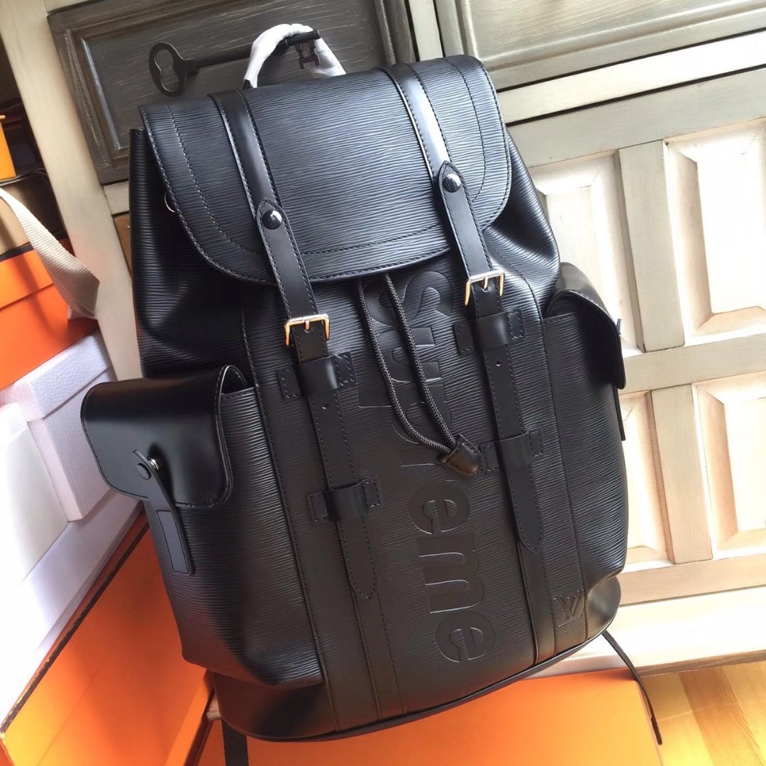 Supreme x Louis Vuitton Epi Leather Christopher PM Backpack Black, Men&#39;s Fashion, Bags & Wallets ...