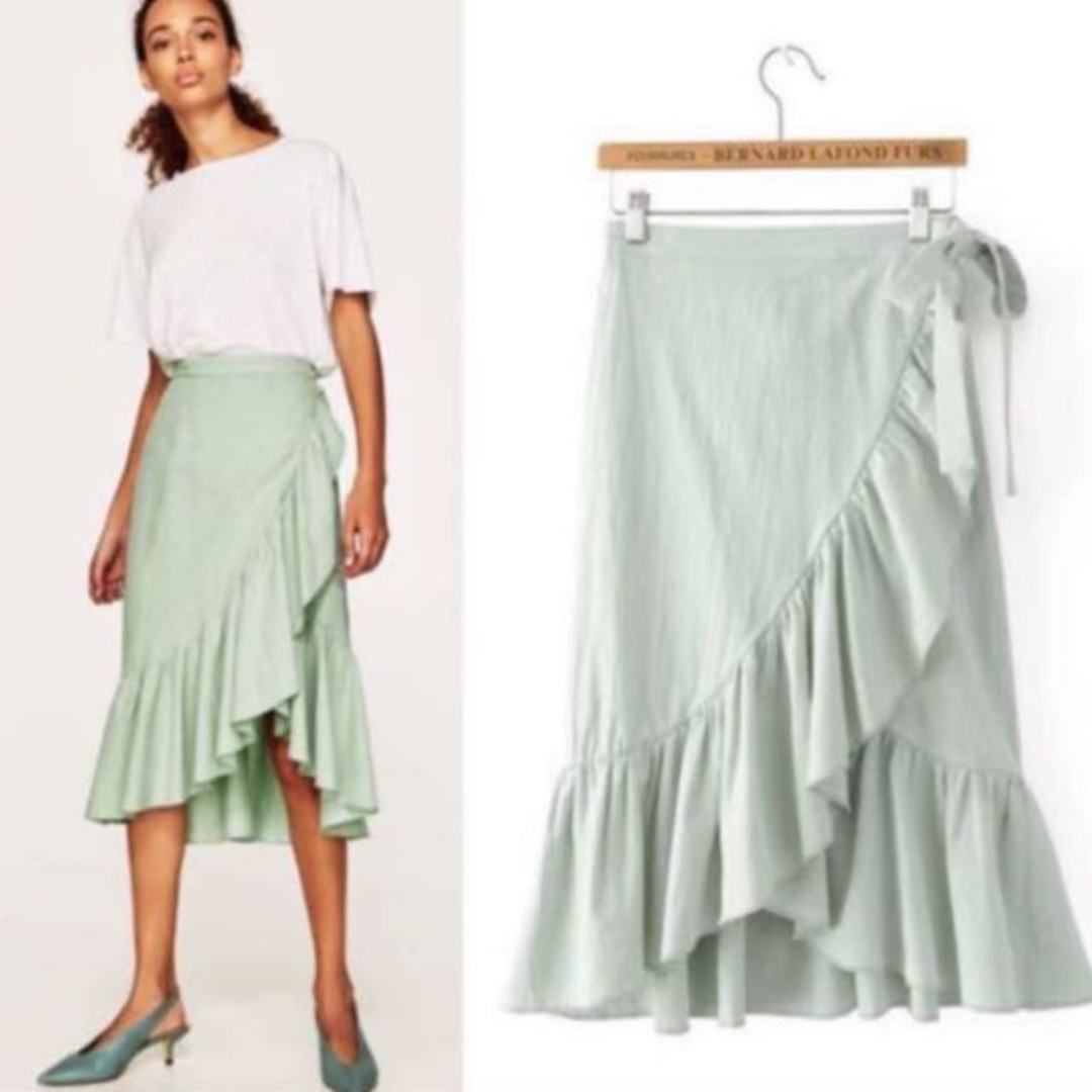 Inspired Zara Summer Ruffles Wrap Skirt 