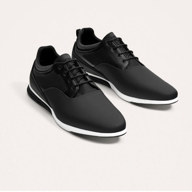 zara man black sneakers