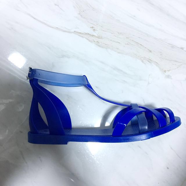 Zaxy Frozen Blue T bar Ankle Strap Jelly sandals Women s Fashion Footwear Sandals on Carousell