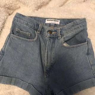 American Apparel High Waisted Jean Shorts
