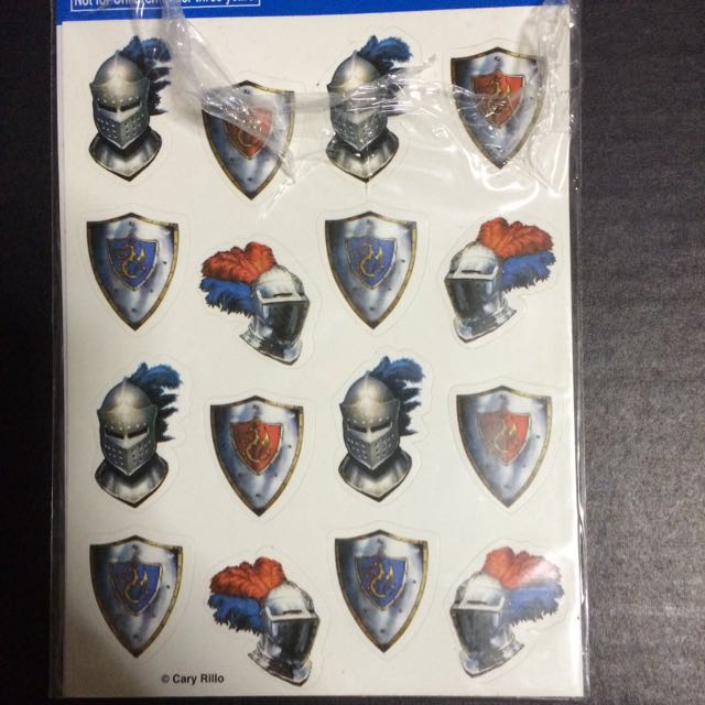 Acid Free Paper Art Knight Stickers Sheets, Hobbies & Toys, Stationery
