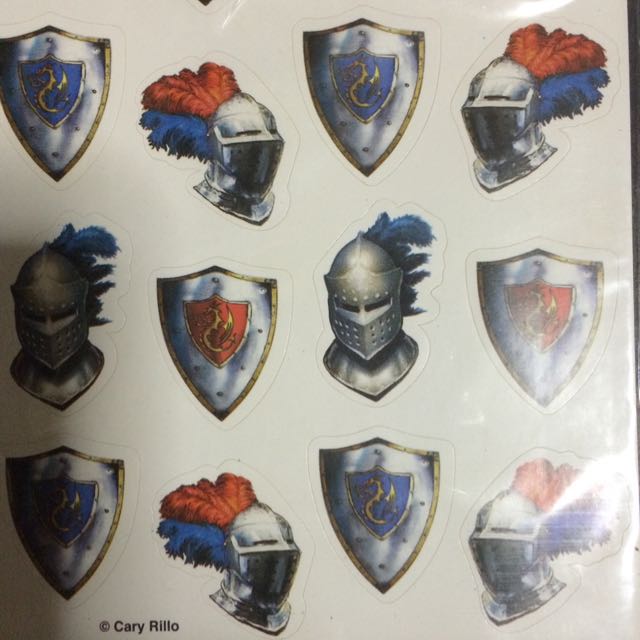 Acid Free Paper Art Knight Stickers Sheets, Hobbies & Toys, Stationery