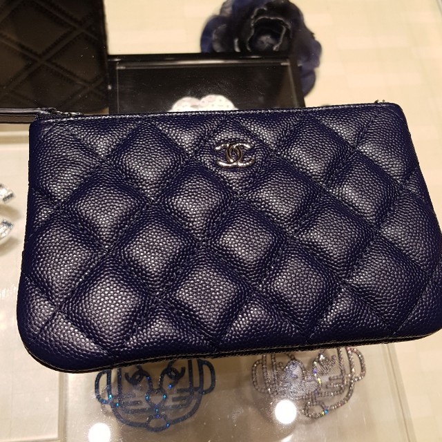 Chanel Small O Case in Navy Caviar LGHW