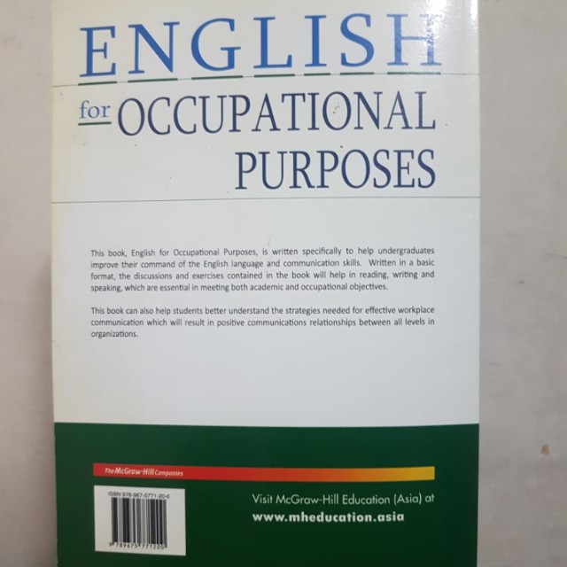 English For Occupational Purposes Textbooks On Carousell