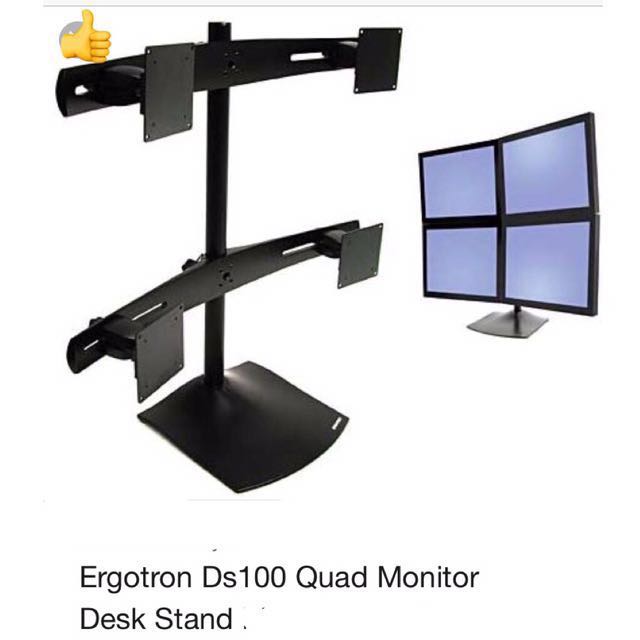 Ergotron Quad Monitor Desk Stand Model Ds100 Bnib Easy For