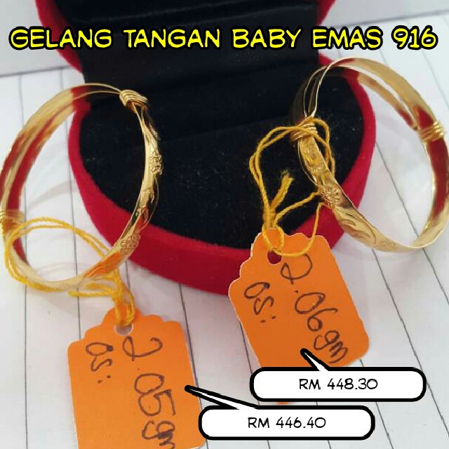 Gelang Tangan Baby EMAS 916, Women's Fashion, Jewelry ...