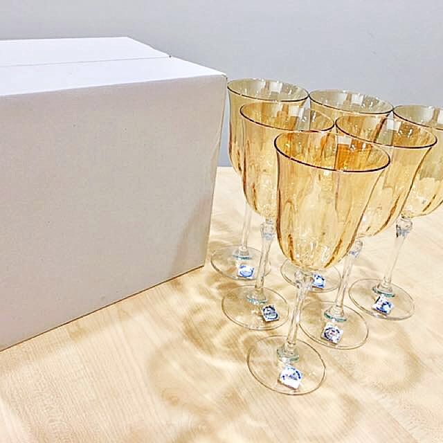 La Reine Italy Crystal Red Wine Glasses, Furniture & Home Living