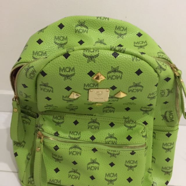 Mcm green top bag