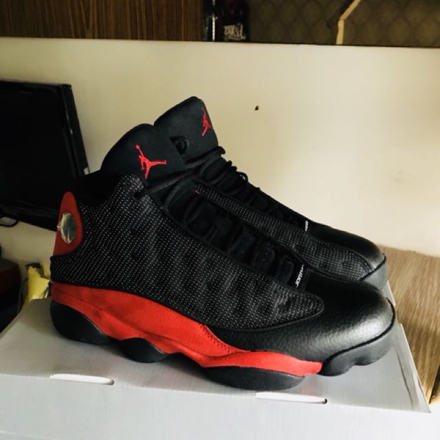 全新自售*NIKE AIR JORDAN 13 RETRO “BRED” 季後賽黑紅熊貓US9, 他的