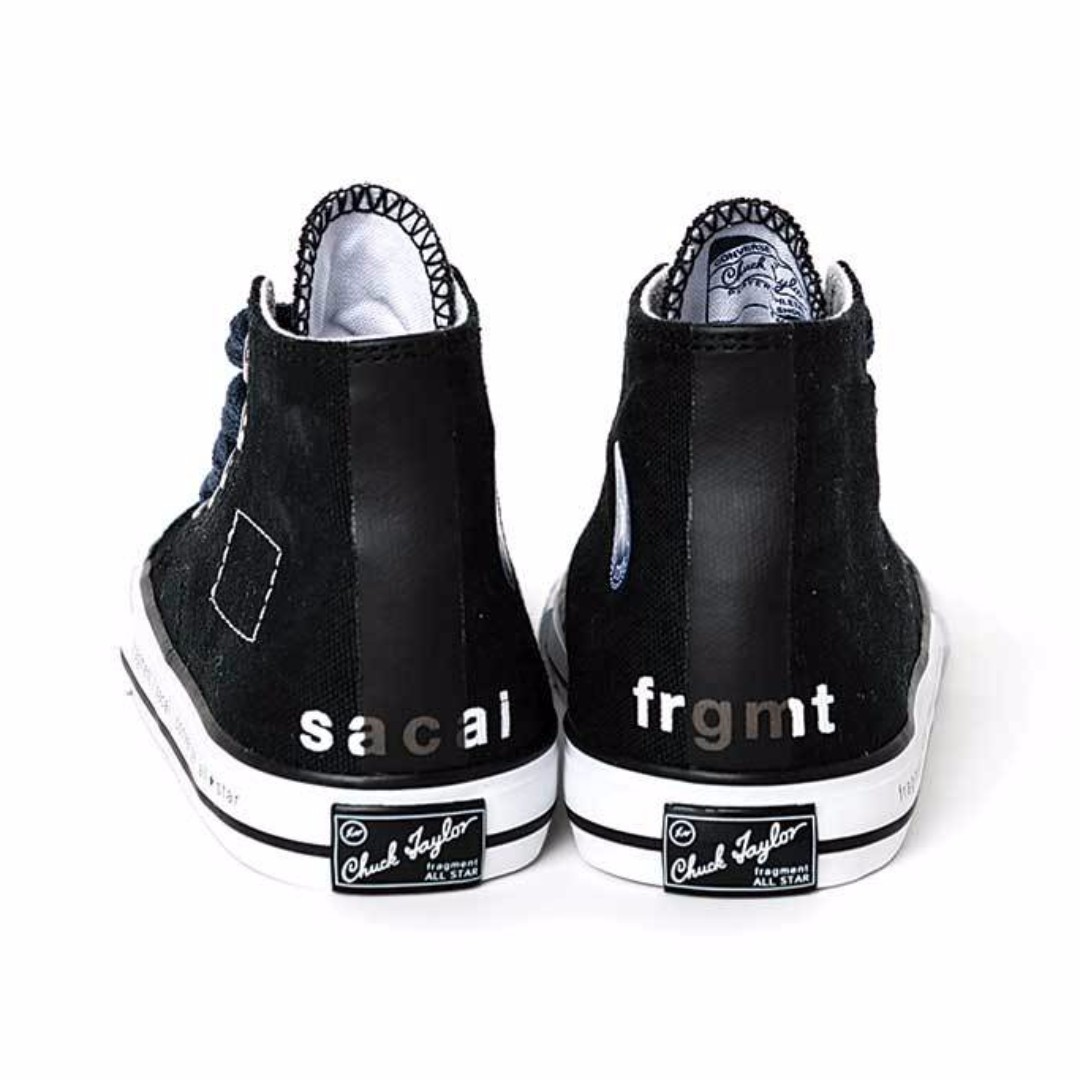 SACAI X FRAGMENT DESIGN X CONVERSE CHUCK TAYLOR ALL STAR HI US10 BLACK,  Men's Fashion, Footwear on Carousell