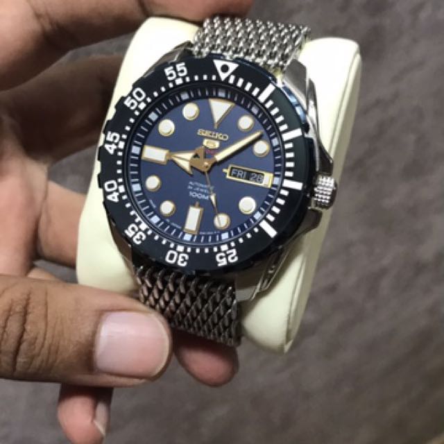 Blue Dial with Shark Mesh Bracelet 