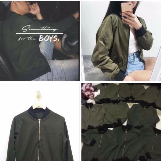 Trendy bomber jacket (Category: Coats, Jackets and Outerwear) located in Manila. Submitted by sphia21 (Listing ID 129660466, Image 2). Description: Pre order trendy jacket for men. Grab yours now ✨.