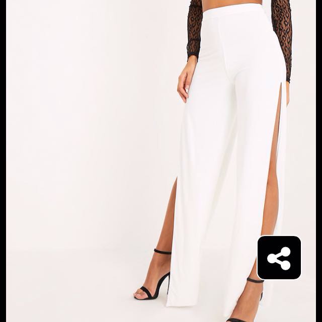 White slit pants clearance