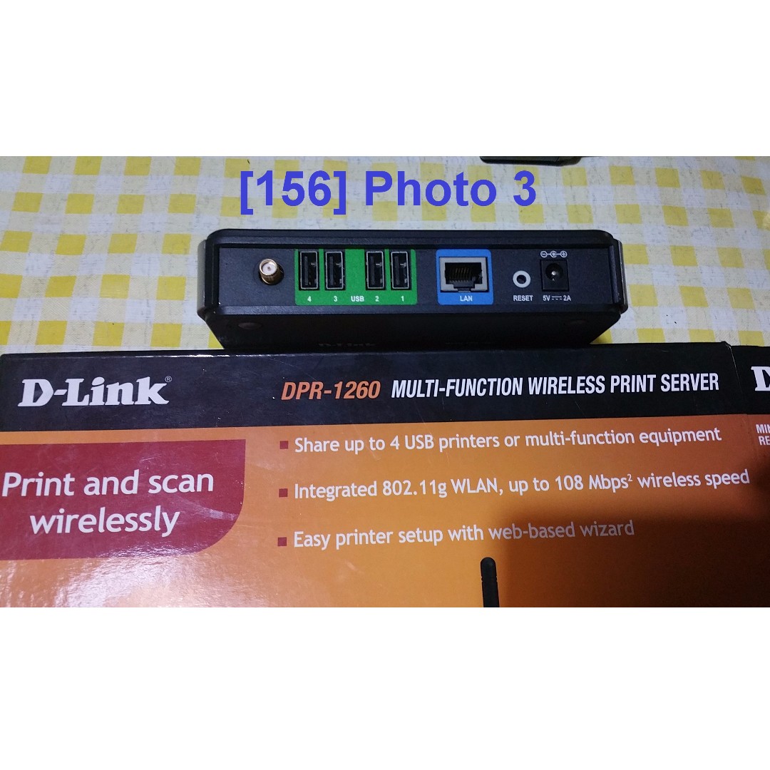 156] D-Link DPR1260 Wireless 108Mbps Print Server, Computers & Tech, Parts  & Accessories, Networking on Carousell