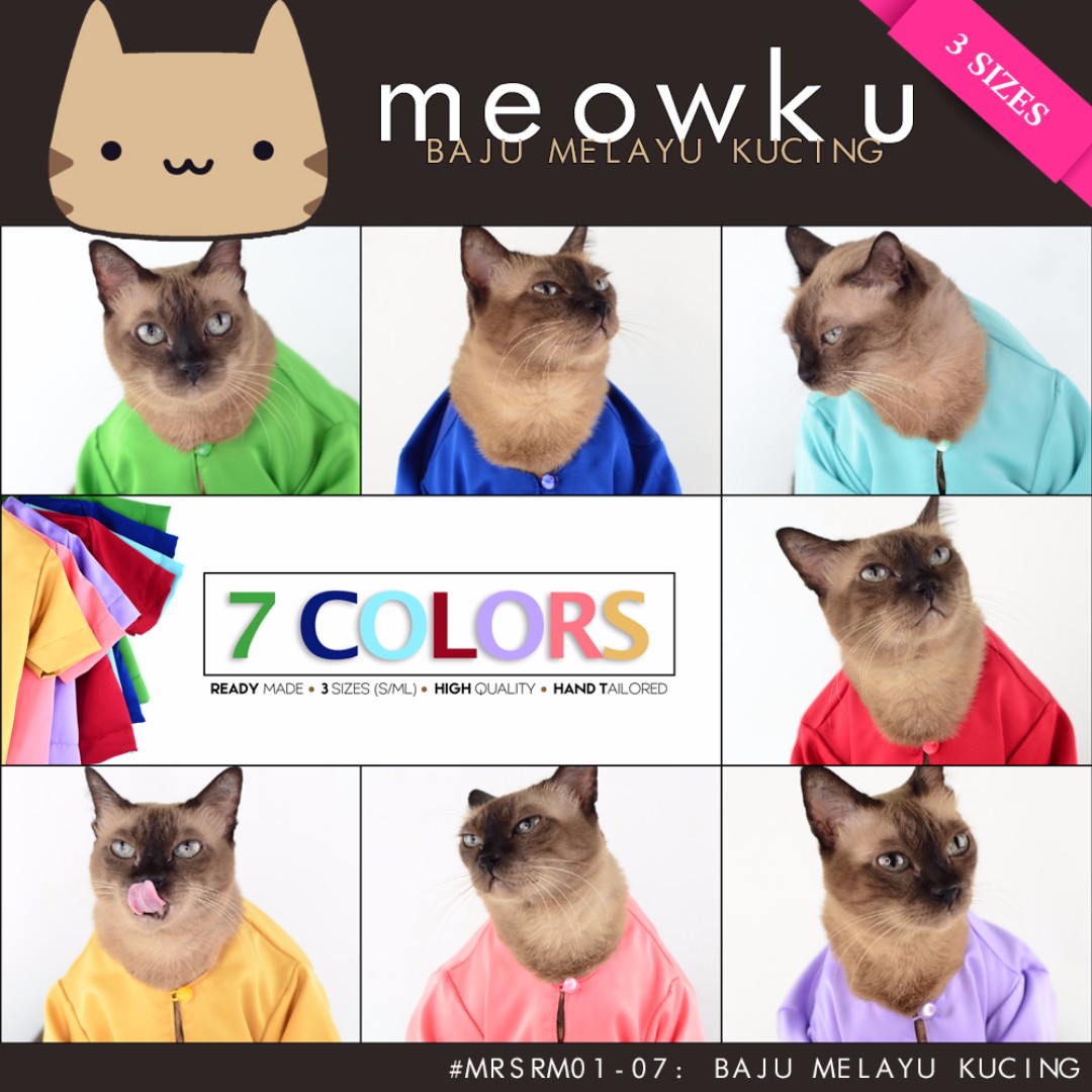  Baju Melayu Kucing  Pet Cat Ready Stock Photoshoot Costume 