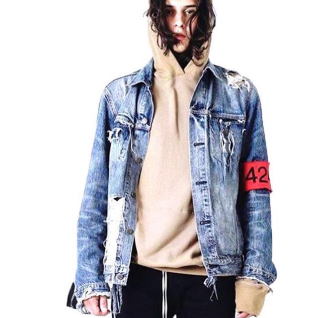 Destroyed oversized denim jacket online