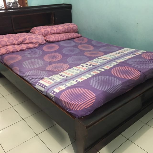 Jual Tempat Tidur Dipan Kayu Bonus Lemari Perabotan Rumah Di