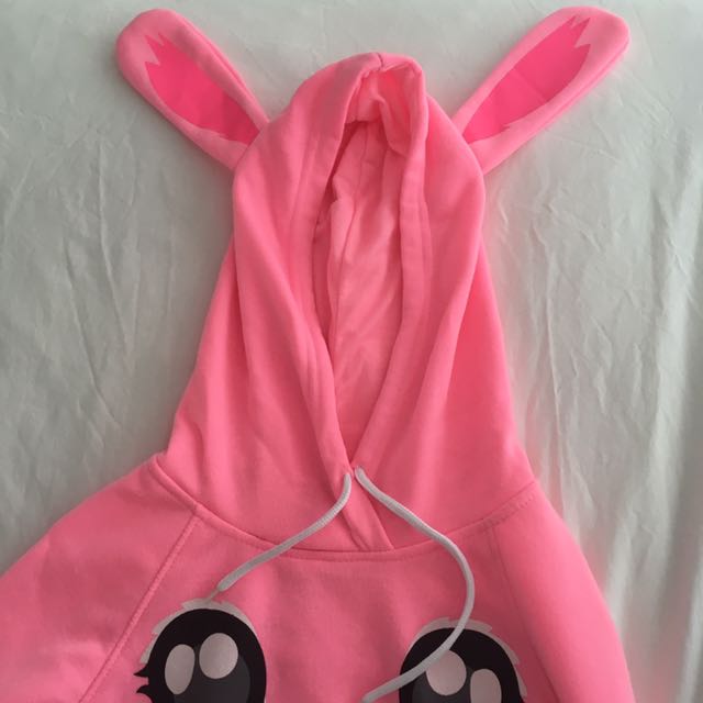 Pink rabbit hoodie new arrivals