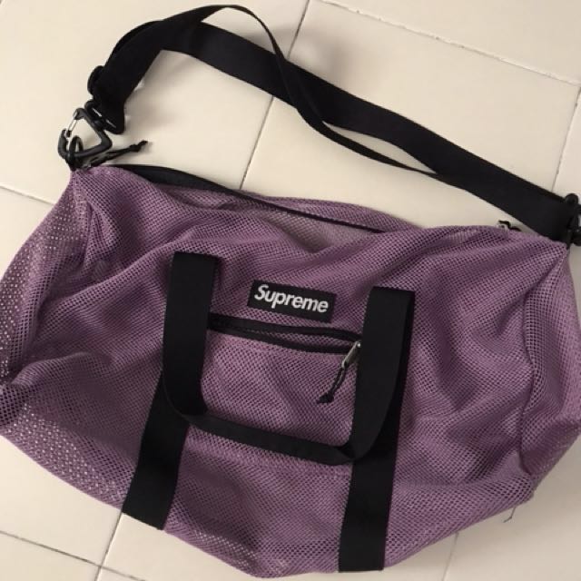 Supreme Mesh Duffle Bag in Purple Men s Fashion Bags Sling Bags