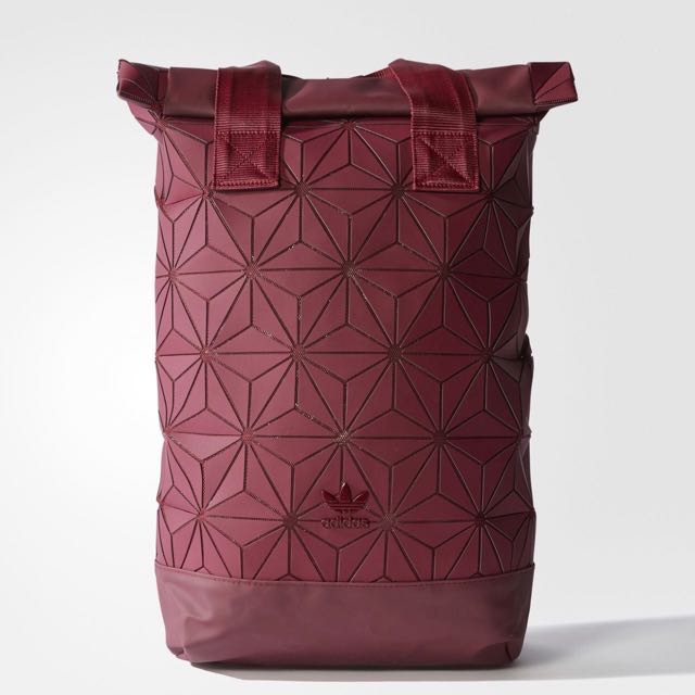 Adidas 3D Roll Top Backpack Black White Maroon Men s Fashion Bags Backpacks on Carousell