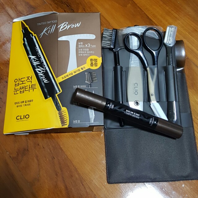 Brand New Clio Tinted Tattoo Kill Brow Kit Beauty And Personal Care Face Makeup On Carousell 