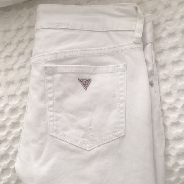 guess white ripped jeans