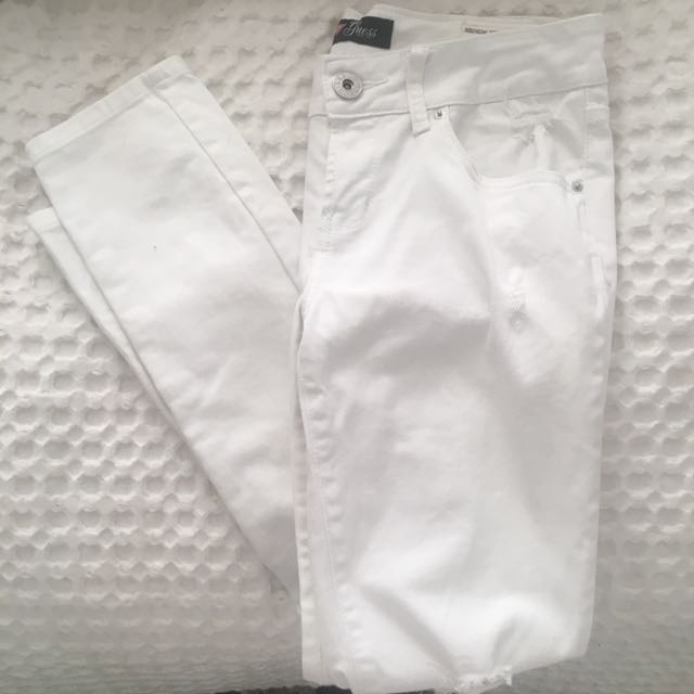 guess white ripped jeans