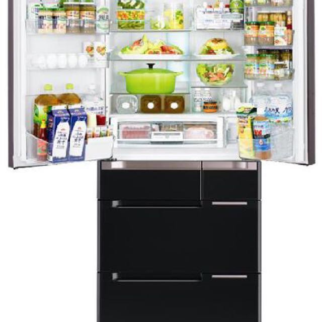 *Rare*Hitachi 6 door Refrigerator RD6200SXK. Made In Japan. 644L, TV