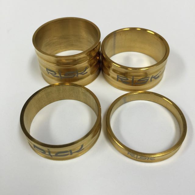 RISK Titanium Gold Stem Spacers., Sports Equipment, Bicycles & Parts