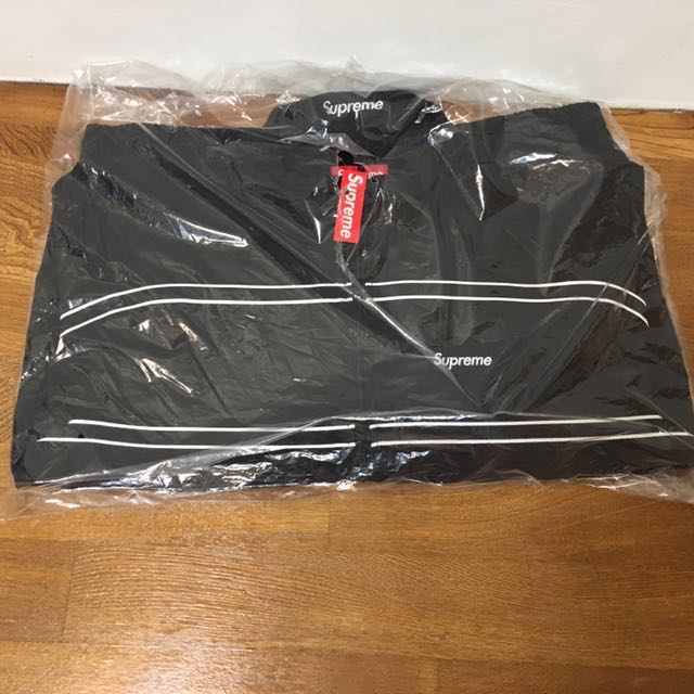 Supreme 17fw piping track jacket 黑M, 他的時尚, 外套及戶外衣服在