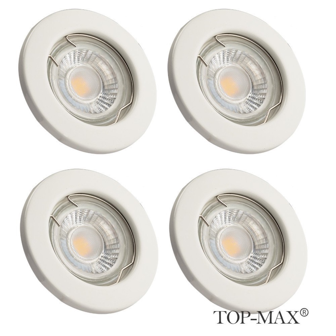 10x Fire Rated Down Light Tilt Brushed Chrome Adjustable GU10 Recessed Downlight 