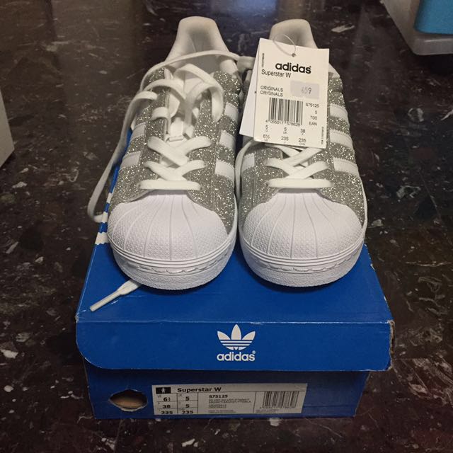 BNWT Limited Edition Adidas Superstar W Silver Glitter, Women's Fashion,  Shoes on Carousell