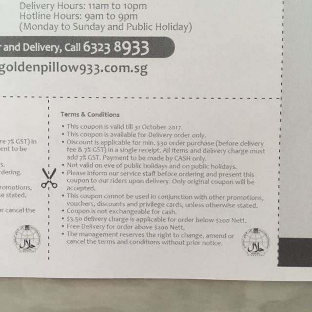 Golden pillow 933 voucher, Tickets & Vouchers, Vouchers on Carousell