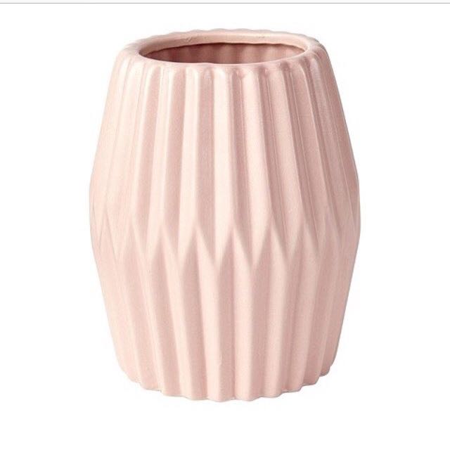 Kmart Pink Ribbed Vase, Furniture & Home Living, Home Decor, Vases
