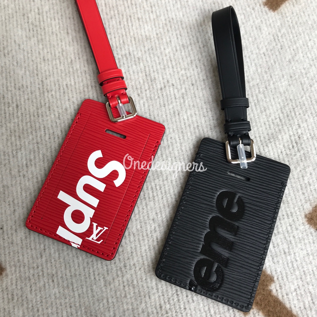 LV X Supreme Luggage Tags 