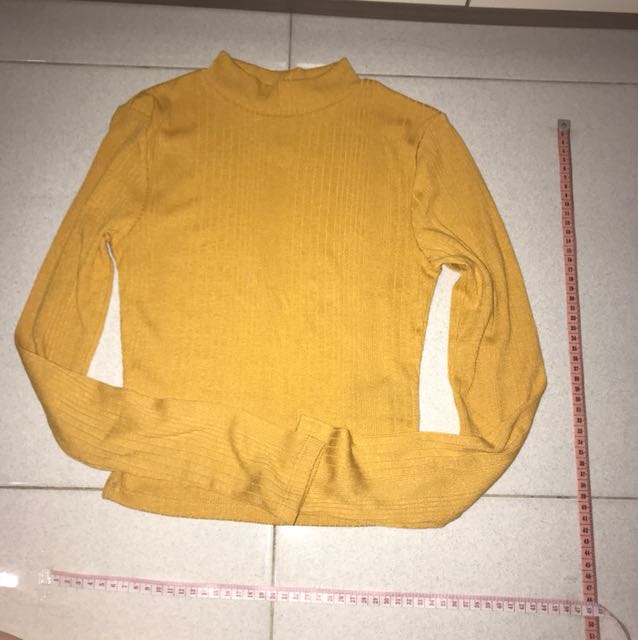 mustard yellow long sleeve top