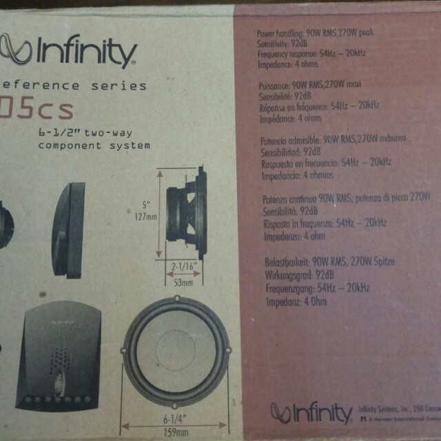 New Infinity Reference 605CS car speakers