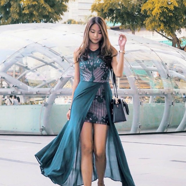 chiffon double layer dress