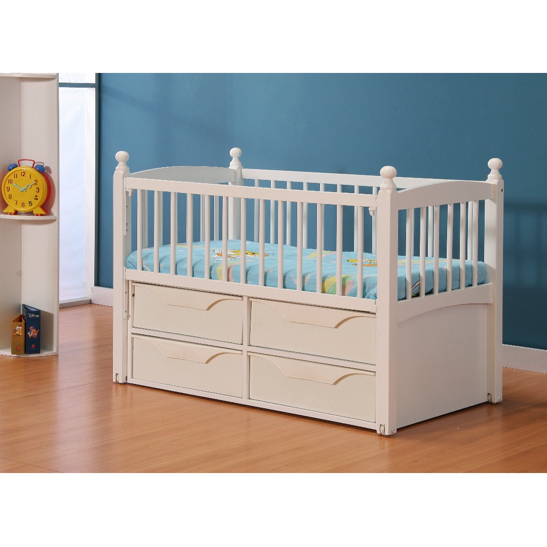 Wooden Baby Cot With Storage Home Furniture Others On Carousell